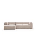 Blok sofá 3 plazas con chaiselongue izquierda beige 300 cm