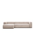 Sofá Blok 4 plazas beige con chaiselongue izquierda 330 cm