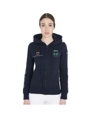 SUDADERA DE MUJER CON CAPUCHA MULTILOGO