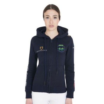 SUDADERA DE MUJER CON CAPUCHA MULTILOGO