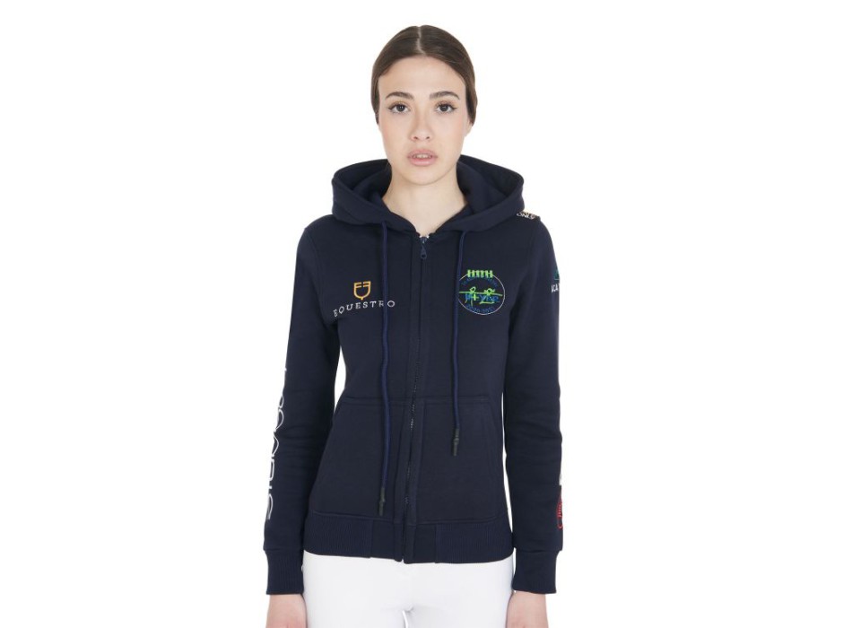 SUDADERA DE MUJER CON CAPUCHA MULTILOGO