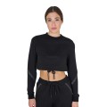 SUDADERA CORTA DE CUELLO REDONDO PARA MUJER