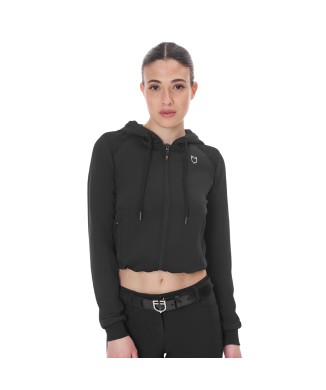 SUDADERA CROPPED DE MUJER CON CAPUCHA