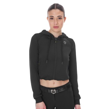 SUDADERA CROPPED DE MUJER CON CAPUCHA