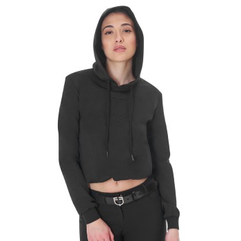 SUDADERA MUJER CORTADA CON CAPUCHA