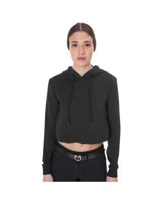 SUDADERA MUJER CORTADA CON CAPUCHA