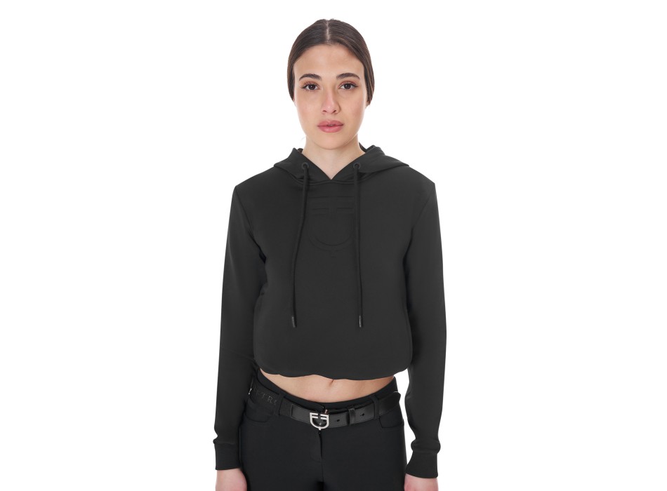 SUDADERA MUJER CORTADA CON CAPUCHA