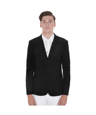 CHAQUETA DE COMPETENCIA PERFORADA DE TRES BOTONES PARA HOMBRE