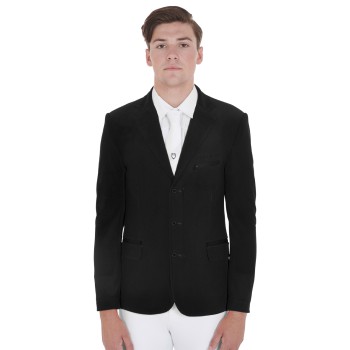 CHAQUETA DE COMPETENCIA PERFORADA DE TRES BOTONES PARA HOMBRE