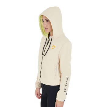 CHAQUETA DE MUJER REVERSIBLE CON CREMALLERA Y CAPUCHA