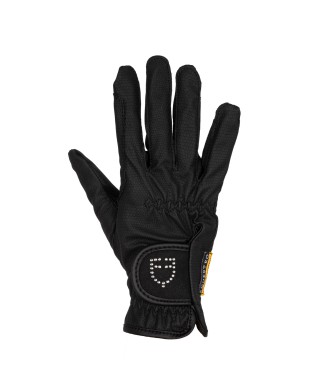 GUANTES DE MUJER DE SUAVE TEJIDO TÉCNICO CON LOGO BRILLANTE