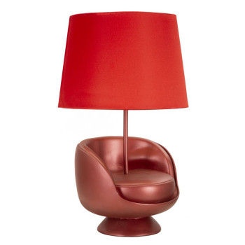 LÁMPARA DE NOCHE ROJA MIDCENTURY