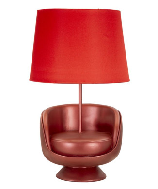 LÁMPARA DE NOCHE ROJA MIDCENTURY