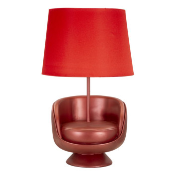 LÁMPARA DE NOCHE ROJA MIDCENTURY