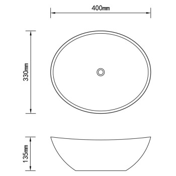 Lavabo de Lujo Ovalado 40x33 cm en Cerámica