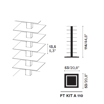 BIBLIOTECA VERTICAL PTOLOMEO X4 KIT A 110 OPINION CIATTI