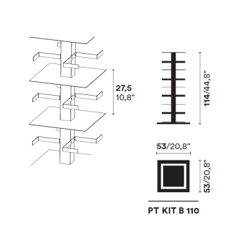 BIBLIOTECA VERTICAL PTOLOMEO X4 KIT B 110 OPINION CIATTI