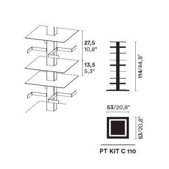 BIBLIOTECA VERTICAL PTOLOMEO X4 KIT C 110 OPINION CIATTI