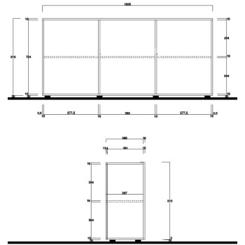 Aparador negro de 3 puertas MIRO