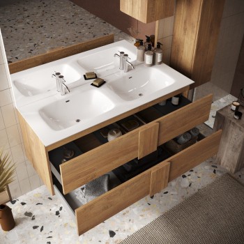 Mueble de baño JUPITER con doble seno y 2 o 3 cajones