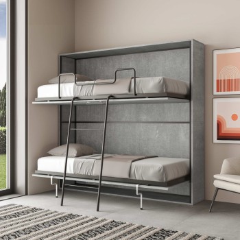 Mod.KANDO Doble - Cama doble horizontal Kando en Fresno Blanco