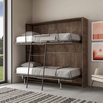 Mod.KANDO Doble - Cama doble horizontal Kando en Fresno Blanco