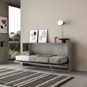 Mod.KANDO Single - Cama horizontal individual Kando en Fresno Blanco