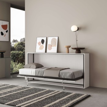 Mod.KANDO Single - Cama horizontal individual Kando en Fresno Blanco