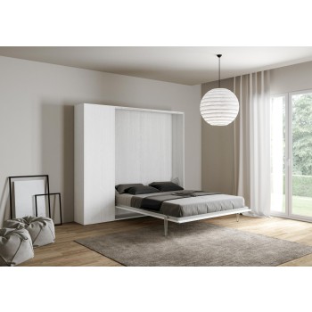 Mod.Kentaro 1/2 - Cama 120 Kentaro Fresno Blanco con columna izquierda-derecha