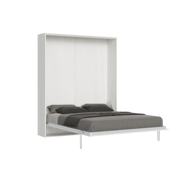 Mod.Kentaro Doble - Cama doble vertical abatible Kentaro en Fresno Blanco