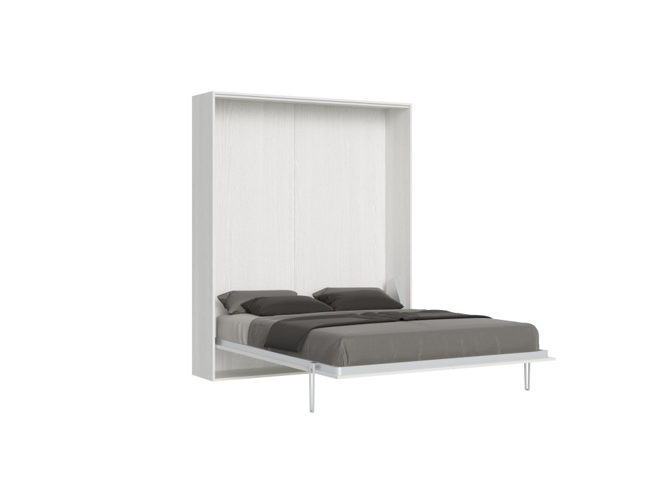 Mod.Kentaro Doble - Cama doble vertical abatible Kentaro en Fresno Blanco