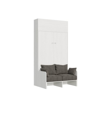 Mod.Kentaro Sofá 1/2 - Cama 120 Kentaro Sofá Fresno Blanco con mueble suspendido