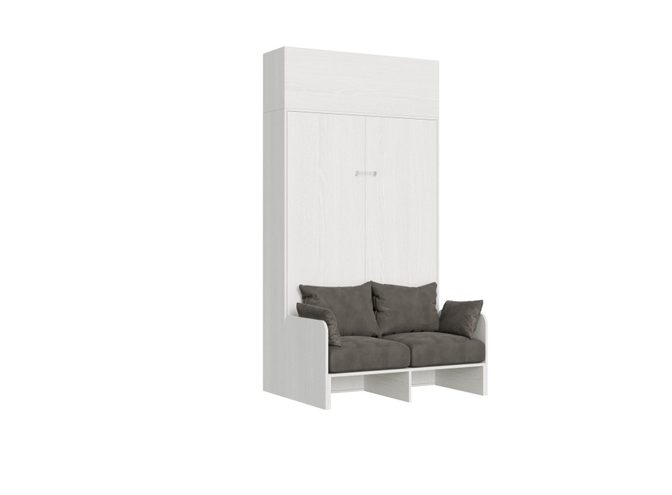 Mod.Kentaro Sofá 1/2 - Cama 120 Kentaro Sofá Fresno Blanco con mueble suspendido