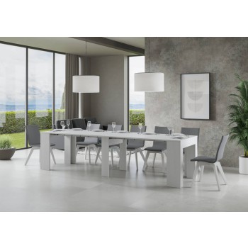 New Extra Consola - Consola extensible 90x49/307 cm Extra Blanco Fresno