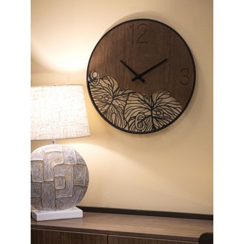 RELOJ DE PARED MADERA/HOJA