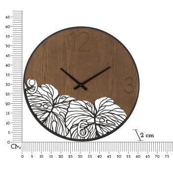 RELOJ DE PARED MADERA/HOJA