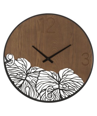 RELOJ DE PARED MADERA/HOJA