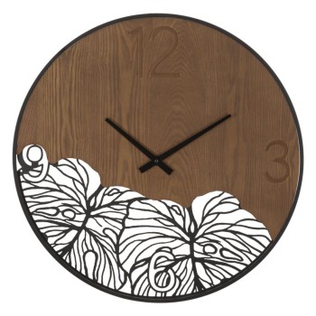 RELOJ DE PARED MADERA/HOJA