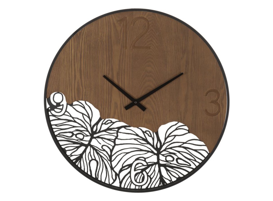 RELOJ DE PARED MADERA/HOJA