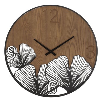 RELOJ DE PARED SUPER MADERA/HOJA