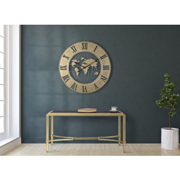 RELOJ DE PARED MUNDIAL DE ORO