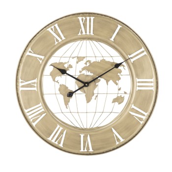 RELOJ DE PARED MUNDIAL DE ORO