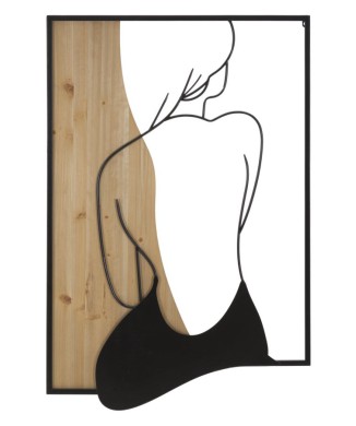 PANEL DE PARED DE HIERRO Y MADERA DE BELLEZA