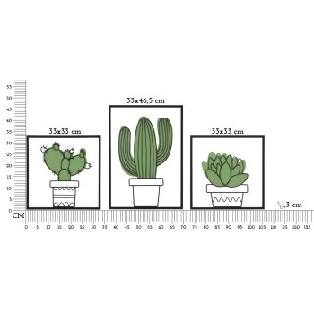 JUEGO PARED CACTUS 3PZS 33X1,3X46,5-33X1,3X33