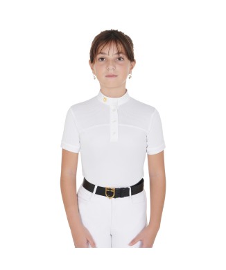 POLO DE COMPETENCIA SLIM FIT PARA NIÑA TEJIDO PERFORADO