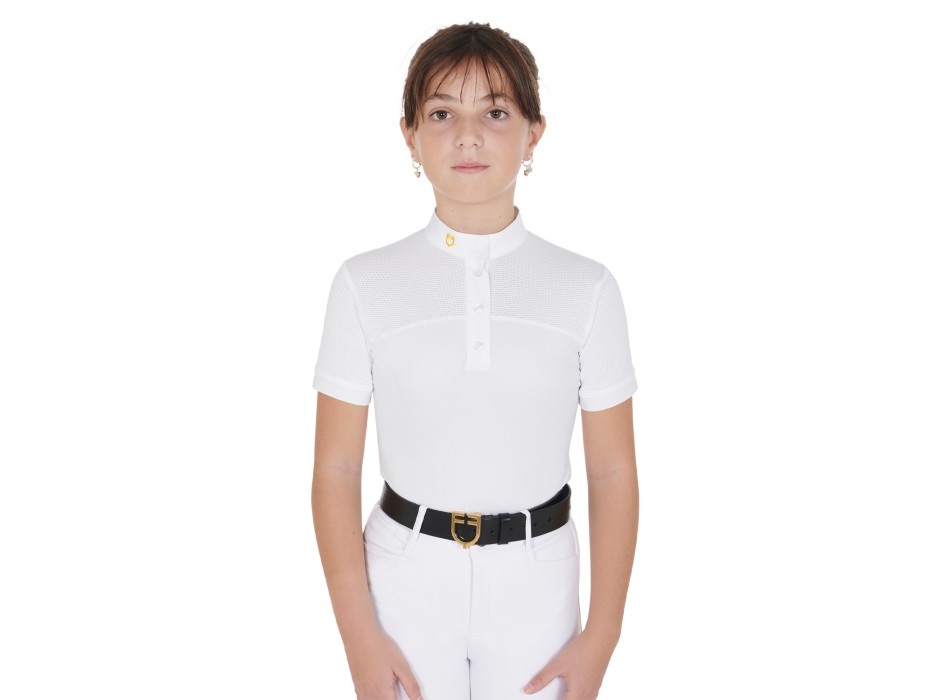 POLO DE COMPETENCIA SLIM FIT PARA NIÑA TEJIDO PERFORADO