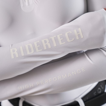 Polo de competición mujer Equestro Ridertechnology de manga larga y cremallera