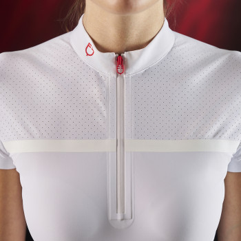 Polo de competición mujer Equestro Ridertechnology tejido perforado