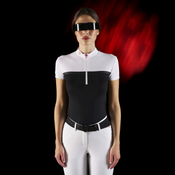 Polo de competición mujer Equestro Ridertechnology tejido perforado