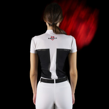 Polo de competición mujer Equestro Ridertechnology tejido perforado